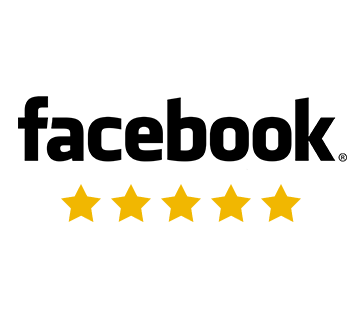 Facebook logo with 5 stars